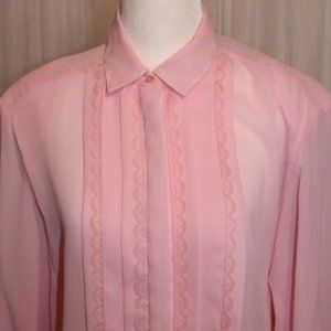 Notations Pink Button Down Blouse